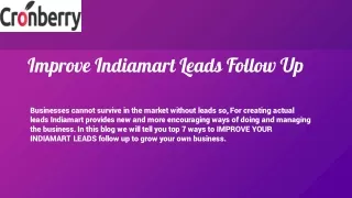 Improve Indiamart Leads Follow Up