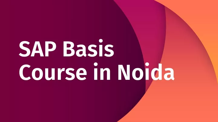 sap basis course in noida