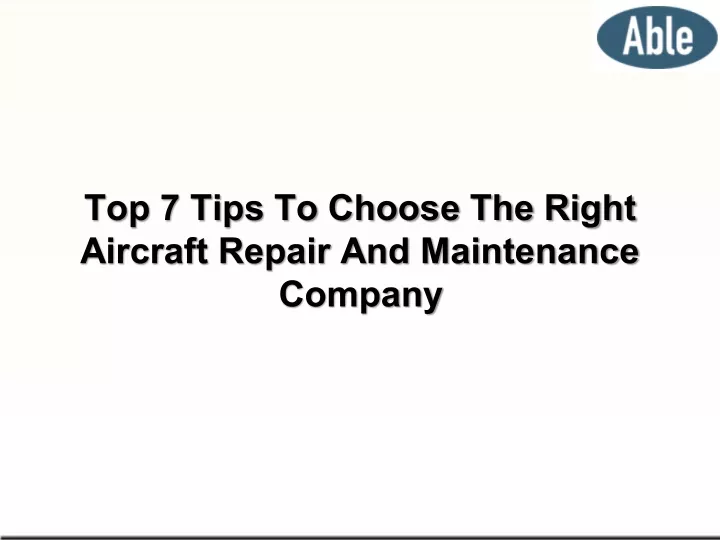 top 7 tips to choose the right aircraft repair