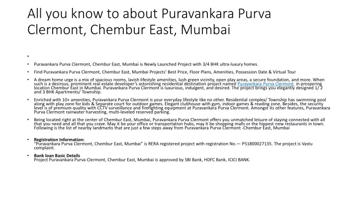 all you know to about puravankara purva clermont chembur east mumbai