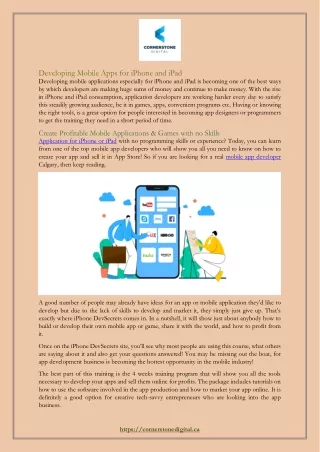 developing mobile apps for iphone and ipad