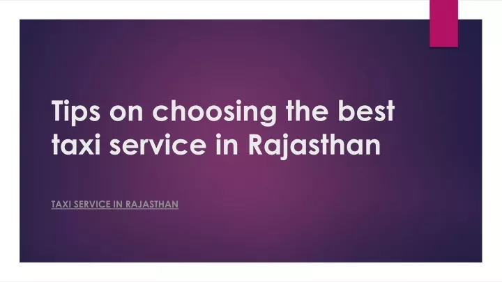 tips on choosing the best taxi service in rajasthan