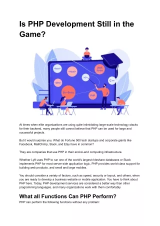 is php development still in the game