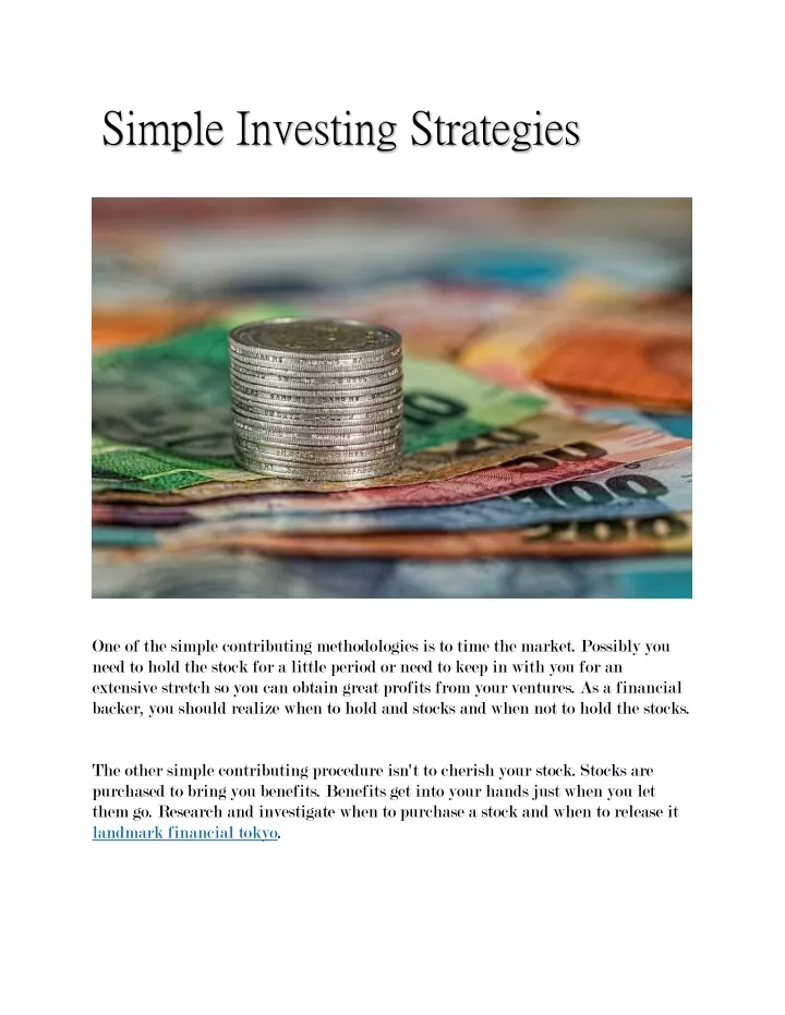 simple investing strategies