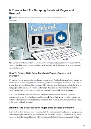 is there a tool for scraping facebook pages