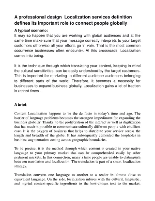 a professional design localization services