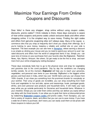 Maximize Your Earnings From Online Coupons and Discounts-converted