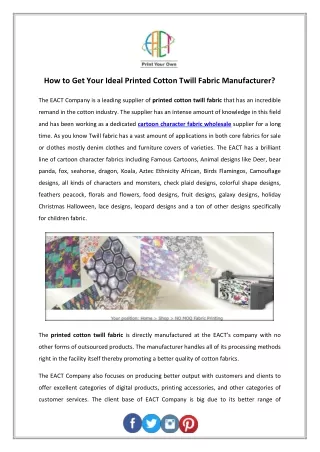 How to Get Your Ideal Printed Cotton Twill Fabric Manufacturer 4