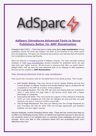 adsparc introduces advanced tools to serve
