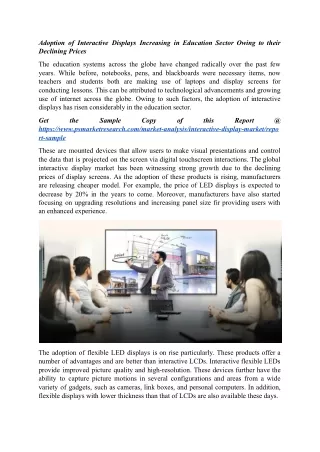 adoption of interactive displays increasing