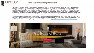 Home Improvement Financing in Scottsdale AZ