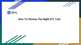 how to choose the right etl tool