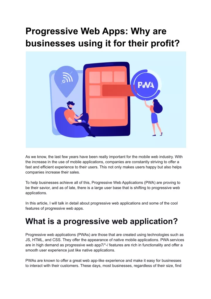 progressive web apps why are businesses using
