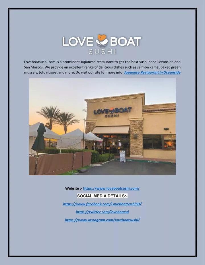 loveboatsushi com is a prominent japanese