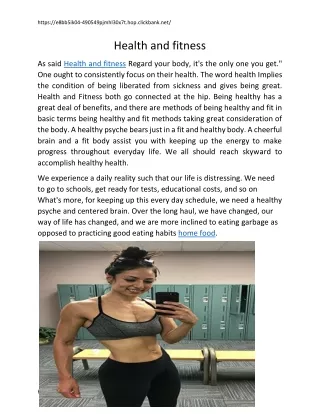 Health and fitness