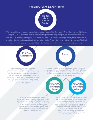 fiduciary roles under erisa