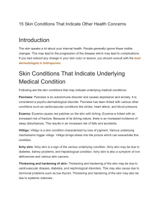 15 Skin Conditions That Indicate Other Health Concerns