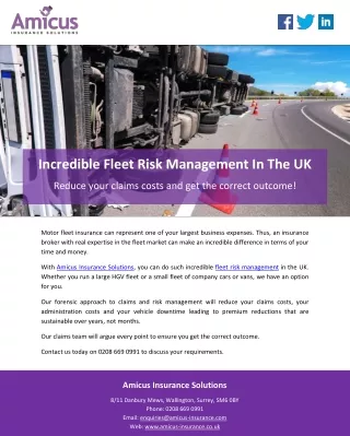 Incredible Fleet Risk Management In The UK