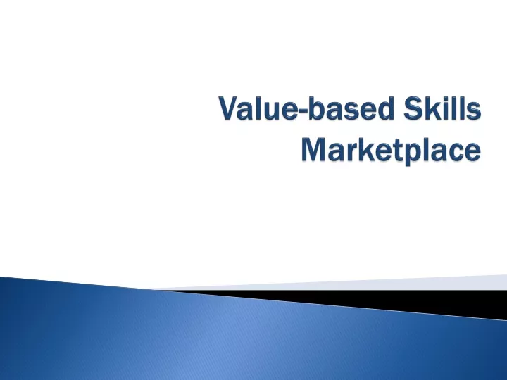 value based skills marketplace