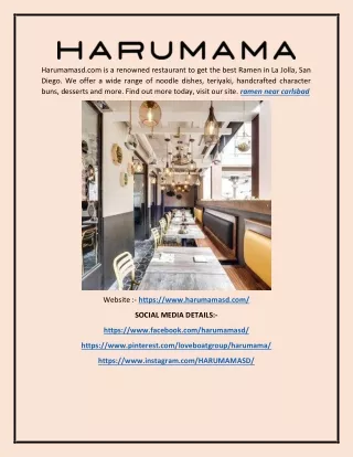 harumamasd com is a renowned restaurant