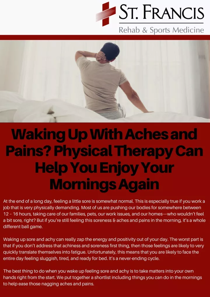 waking up with aches and pains physical therapy