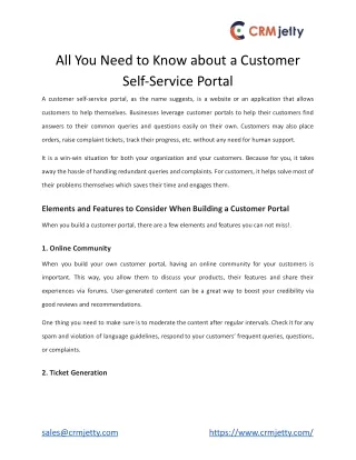 all you need to know about a customer self