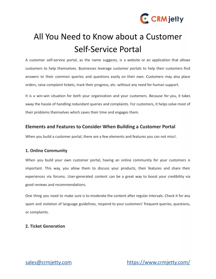 all you need to know about a customer self