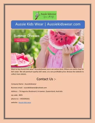 aussie kids wear aussiekidswear com