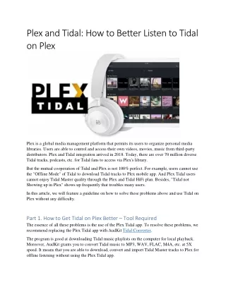 Play Tidal on Plex via Tidal Music Downloader