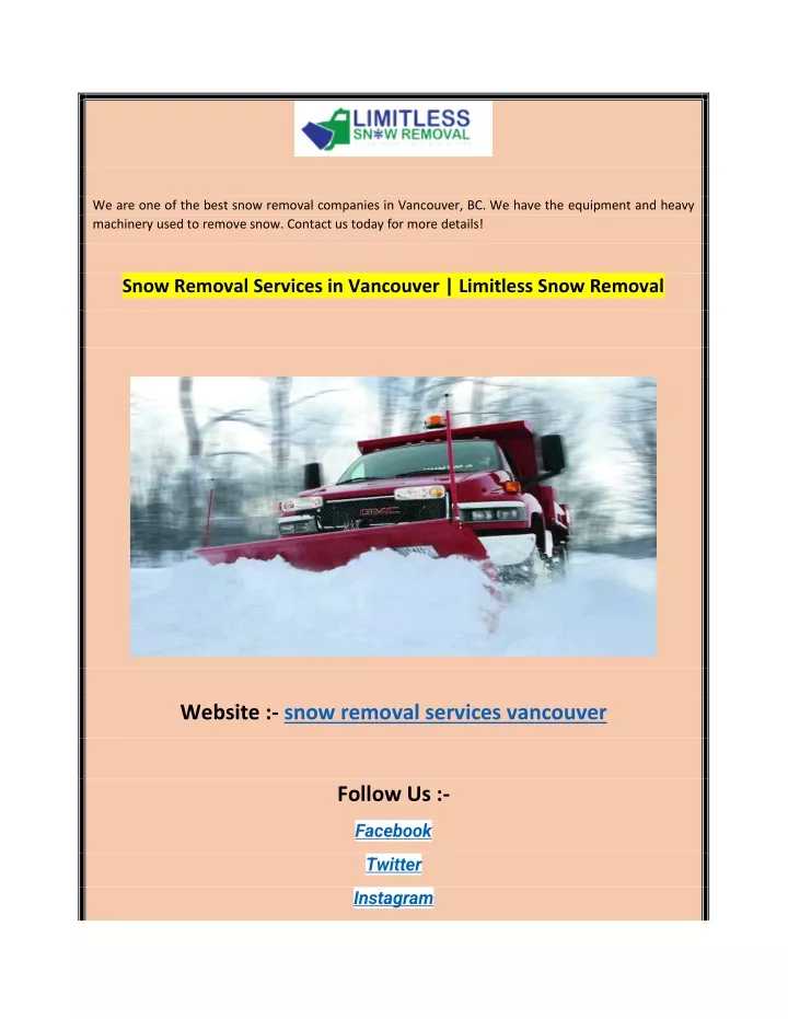 we are one of the best snow removal companies