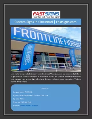 Custom Signs in Cincinnati | Fastsigns.com