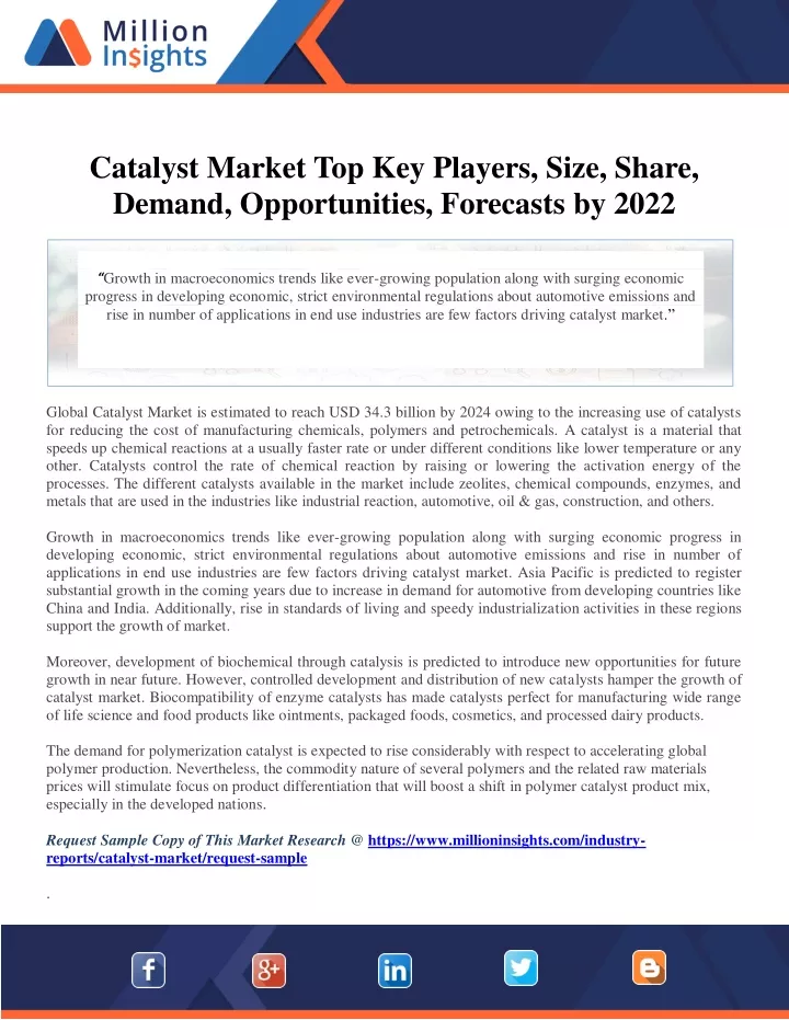 catalyst market top key players size share demand