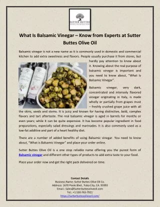 what is balsamic vinegar know from experts