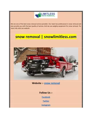 we are one of the best snow removal service