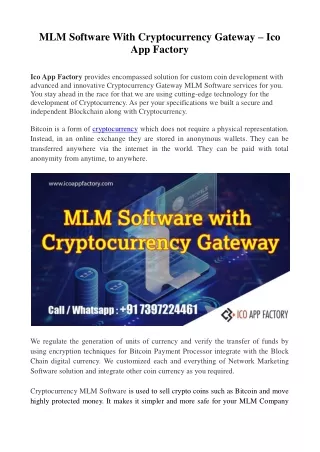 mlm software with cryptocurrency gateway