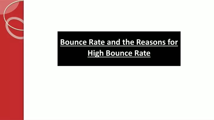 bounce rate and the reasons for high bounce rate