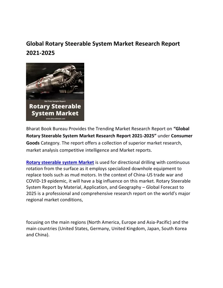 global rotary steerable system market research