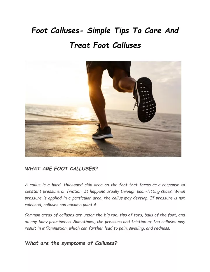 foot calluses simple tips to care and