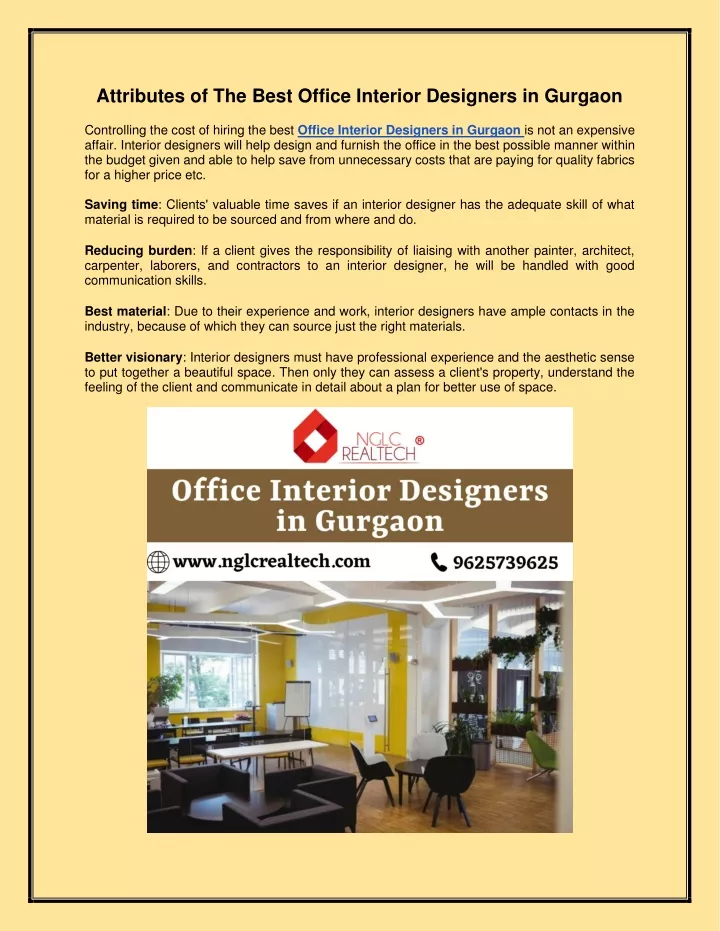 attributes of the best office interior designers