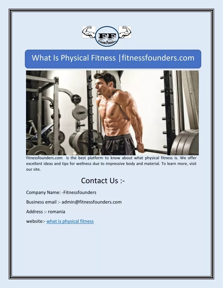 what is physical fitness fitnessfounders com