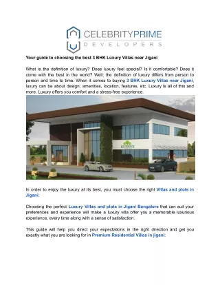 Your guide to choosing the best 3 BHK Luxury Villas near Jigani (1)