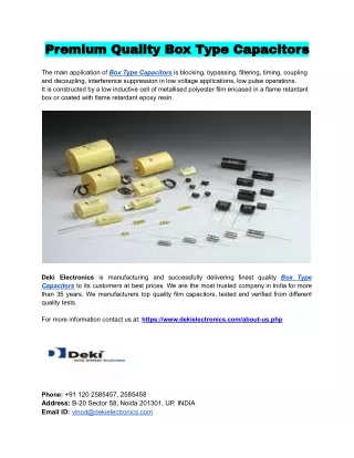 premium quality box type capacitors