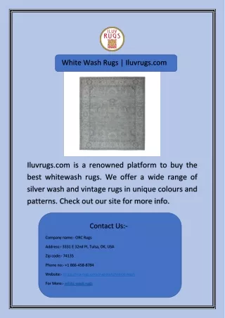 White Wash Rugs | Iluvrugs.com