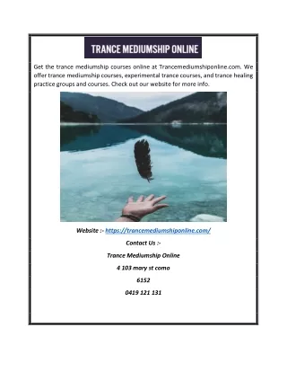Trance Mediumship Courses Online | Trancemediumshiponline.com