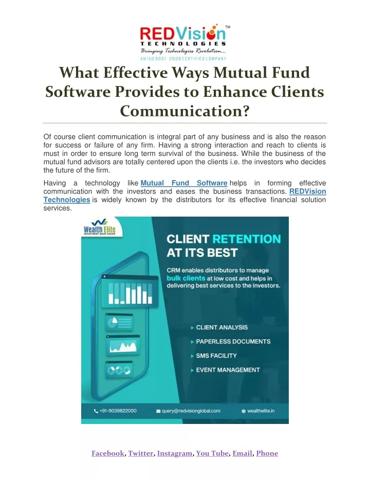 what effective ways mutual fund software provides