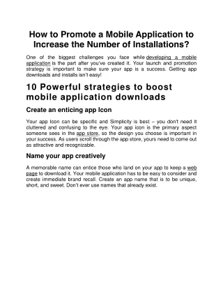 how to promote a mobile application to increase