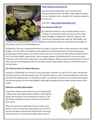 Online Marijuana Dispensary UK