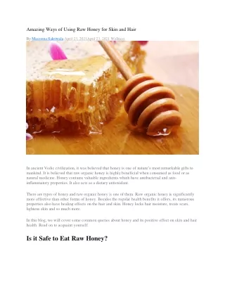 Raw Honey is Beneficial for Skin and Hair Health | Know Here by Kapiva