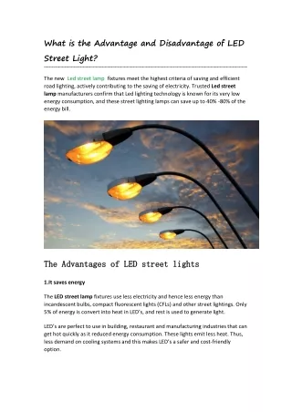 what is the advantage and disadvantage