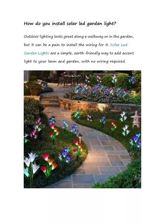 how do you install solar led garden light